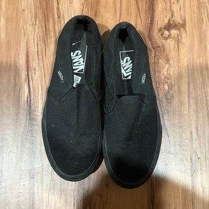 Size 7.5 all black slide on vans